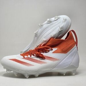 Adidas Mens Size 13.5 SM Adizero IMPACT+ FOOTBALL CLEATS White/Orange IH7456 New